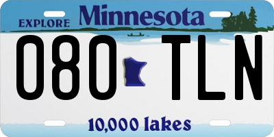 MN license plate 080TLN