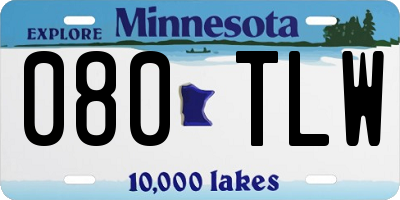 MN license plate 080TLW