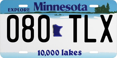 MN license plate 080TLX