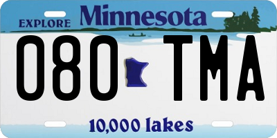 MN license plate 080TMA