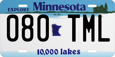 MN license plate 080TML