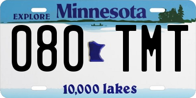 MN license plate 080TMT