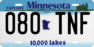 MN license plate 080TNF