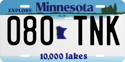 MN license plate 080TNK