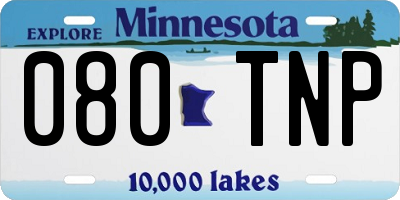 MN license plate 080TNP