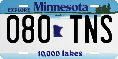 MN license plate 080TNS