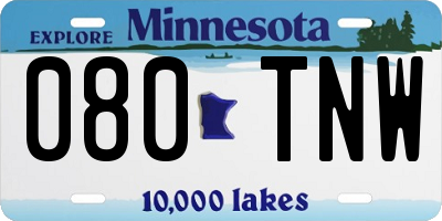 MN license plate 080TNW