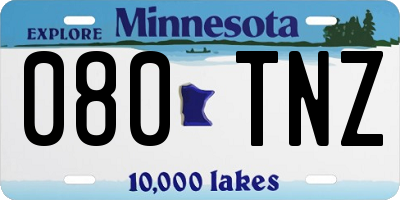 MN license plate 080TNZ