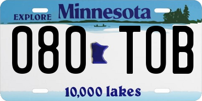 MN license plate 080TOB