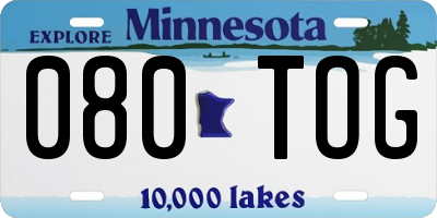 MN license plate 080TOG