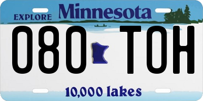 MN license plate 080TOH