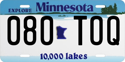 MN license plate 080TOQ