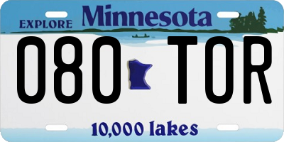 MN license plate 080TOR