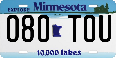 MN license plate 080TOU