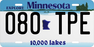 MN license plate 080TPE