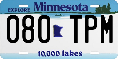 MN license plate 080TPM