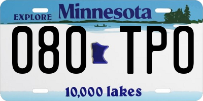 MN license plate 080TPO