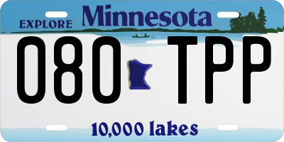 MN license plate 080TPP
