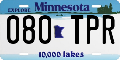 MN license plate 080TPR