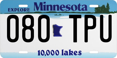 MN license plate 080TPU