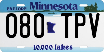 MN license plate 080TPV