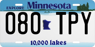 MN license plate 080TPY