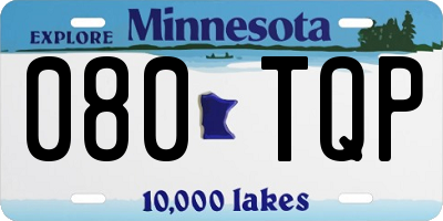 MN license plate 080TQP
