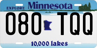 MN license plate 080TQQ