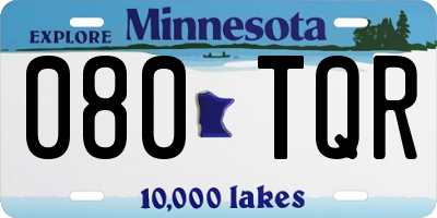 MN license plate 080TQR