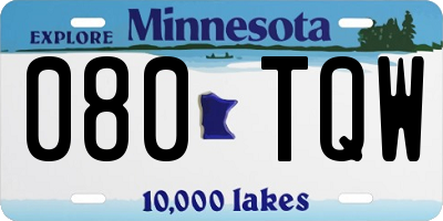MN license plate 080TQW