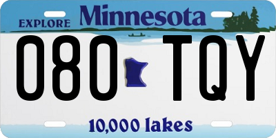 MN license plate 080TQY
