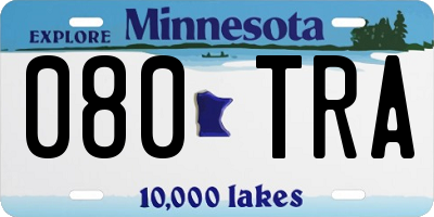 MN license plate 080TRA