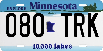 MN license plate 080TRK