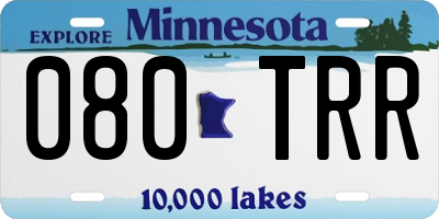 MN license plate 080TRR