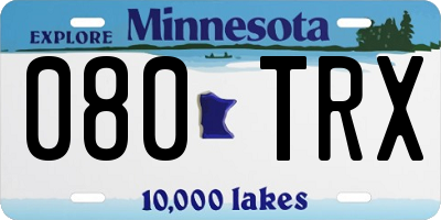MN license plate 080TRX