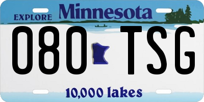 MN license plate 080TSG