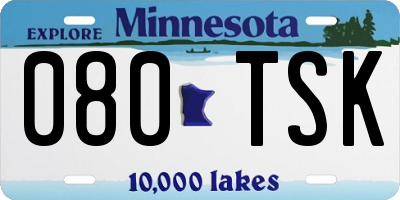 MN license plate 080TSK