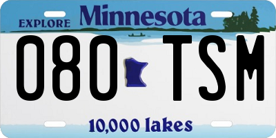 MN license plate 080TSM