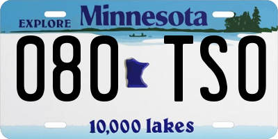 MN license plate 080TSO