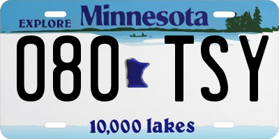 MN license plate 080TSY