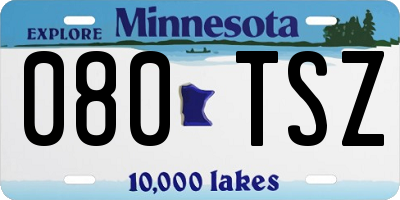 MN license plate 080TSZ