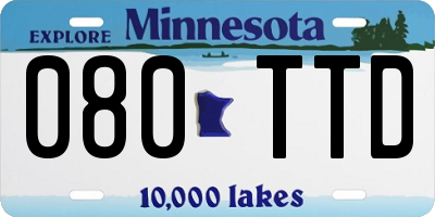 MN license plate 080TTD