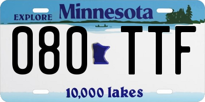 MN license plate 080TTF