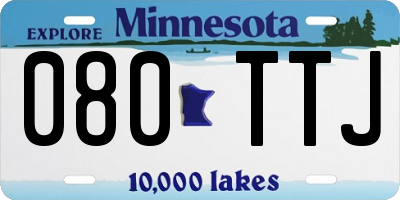 MN license plate 080TTJ