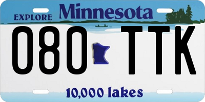 MN license plate 080TTK