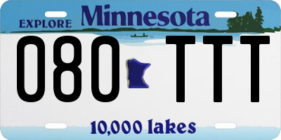 MN license plate 080TTT