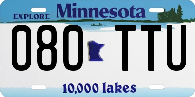 MN license plate 080TTU