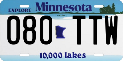 MN license plate 080TTW