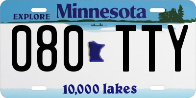 MN license plate 080TTY