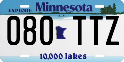 MN license plate 080TTZ